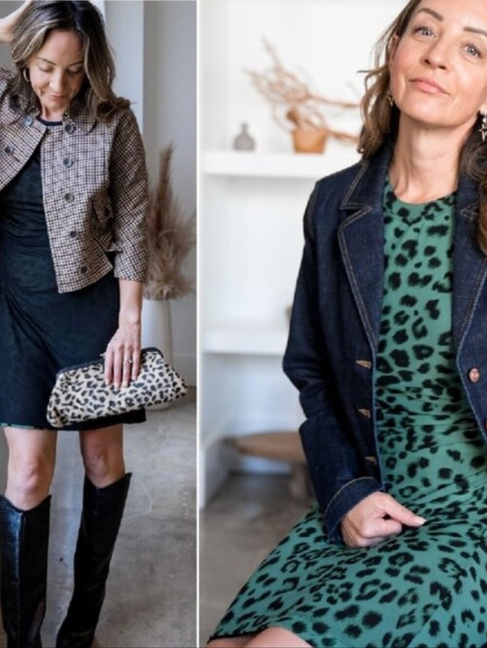 CABI Quest Dress 4771 Reversible Green Animal Print, Black On Reverse Sz Medium